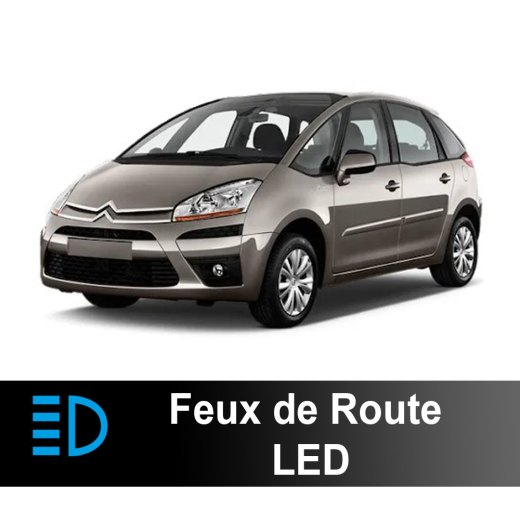 LED high beam pack Citroën C4 Picasso 2006 to 2013 - 90 watts - 15300 lumens