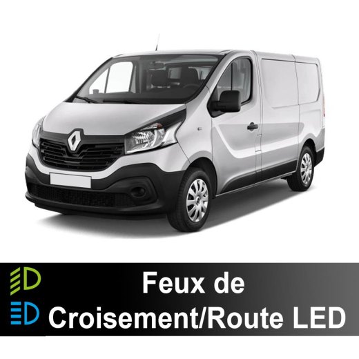 Pack faróis baixos/altos LED Renault Trafic 3 2014 a 2021 - 70 watts - 10 100 lúmens