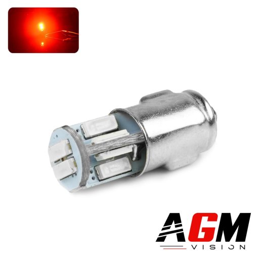 Lâmpada LED BA7S ULTRA 360° (VERMELHO)