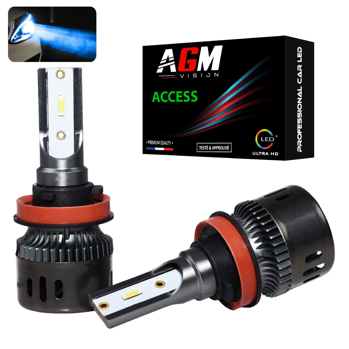 Kit Ampoules LED H8/H9/H11/H16 ACCESS BLEU GLACE