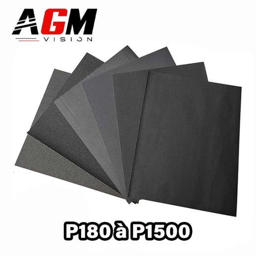 Pack de 6 folhas abrasivas para lixamento manual de faróis