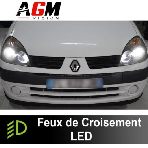 PACCHETTO LED Fari Anabbaglianti Renault Clio 2 dal 1998 al 2012 (Doppio Riflettore H7)