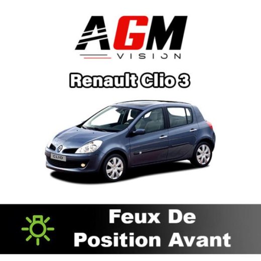 PACK LED Veilleuses Avant Renault Clio 3 de 2005 à 2014
