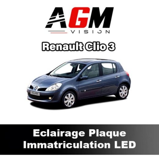 PACK LED Éclairage Plaque d'Immatriculation Renault Clio 3 de 2005 à 2014