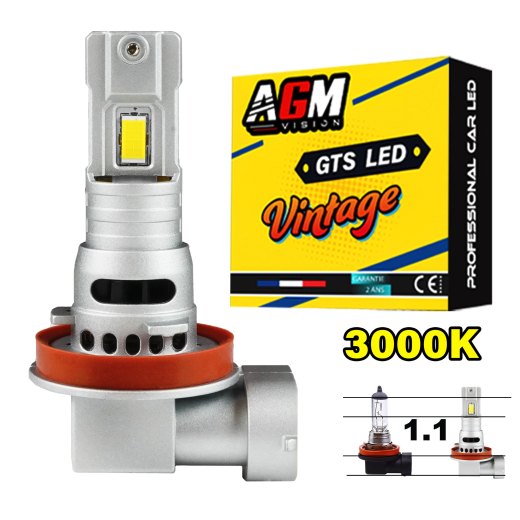 Ampoule LED H8 VINTAGE GTS JAUNE 3000K