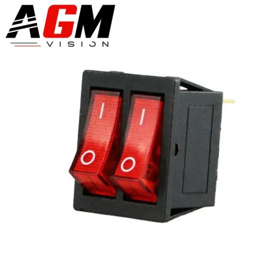 Doppio interruttore On/Off quadrato (con illuminazione)