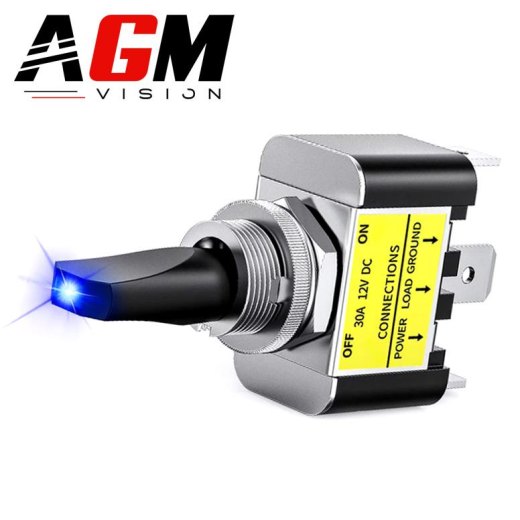 Rocker Switch with Blue LED Indicator