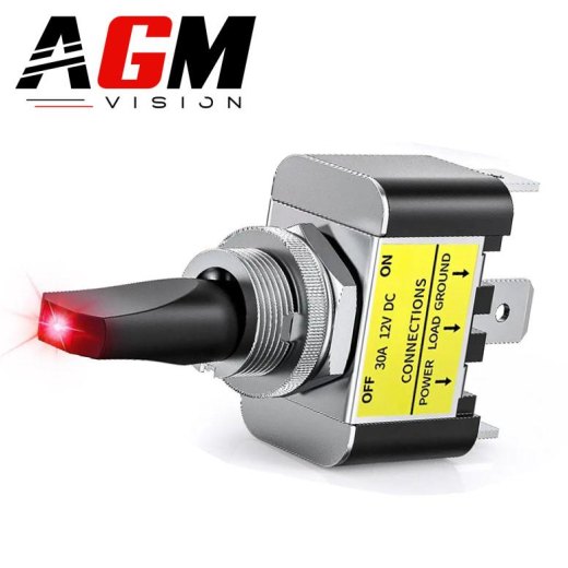 Interruptor de Bascule com Indicador LED Vermelho