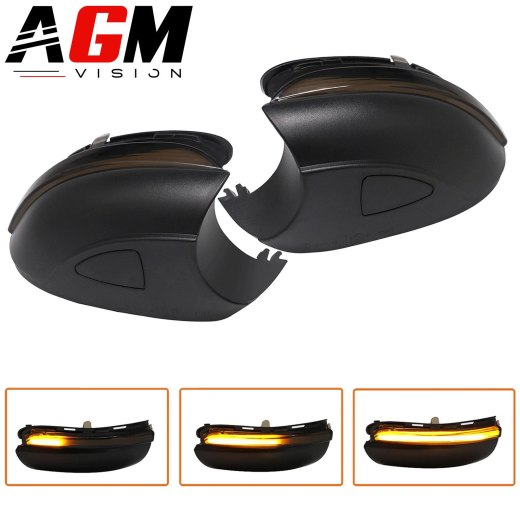 フォルクスワーゲン用ダイナミックミラーウインカーキット2個セット（スモークブラック）－タイプ3