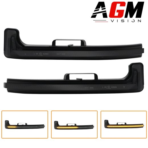 Kit of 2 dynamic mirror indicators for Peugeot (smoked black) – Type 3