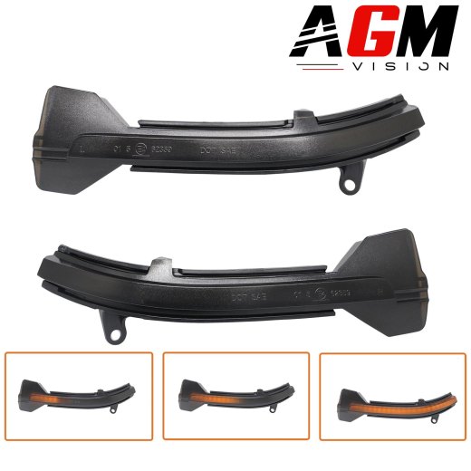 BMW用ダイナミックミラーウインカーキット2個セット（スモークブラック）– タイプ3