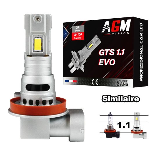 LED-Lampe H9 GTS 1.1 EVO R35W - Weiß 6500K- Belüftet, Mini-Größe und leistungsstark 35 W, 5050 Lumen