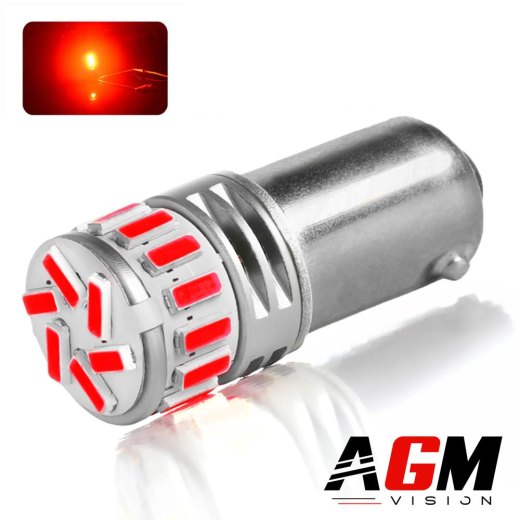 LEDバルブ H21W BAY9S 360° - レッド