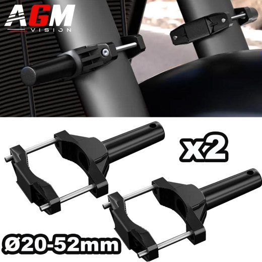 KIT 2 SOPORTES MOTO HORQUILLA 22mm a 52mm PARA FARO ADICIONAL LED