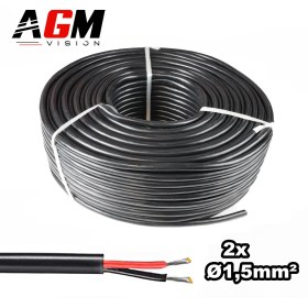 Câble électrique Premium gainé en silicone : 2 fils, 1,5 mm² de section - Vendu au mètre