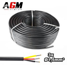 Câble électrique Premium gainé en silicone : 3 fils, 1,5 mm² de section - Vendu au mètre