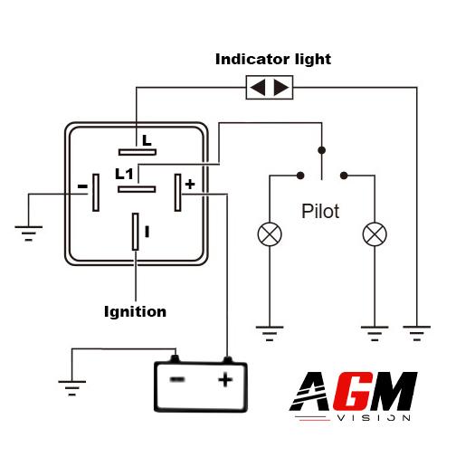 Relè Lampeggiante 12V 4 Pin Per Auto/Moto - Per LED 21-150W | Diametro 30,5mm