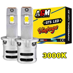 Image de Kit ampoules LED H3 VINTAGE GTS EVO R60W - Jaune 3000K - Ventilé