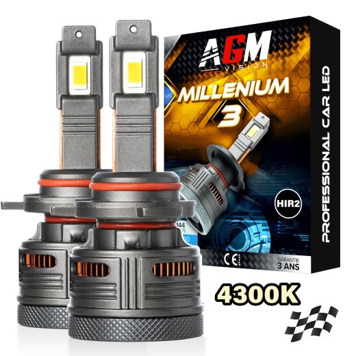 Kit lampadine LED HIR2 9012 Millenium 4300K Colore Alogeno - 144Watt