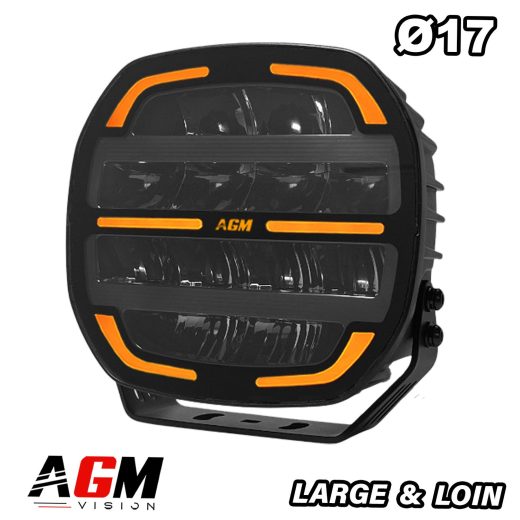 LED-Scheinwerfer OXMO V2 Fernlicht & breit Ø 17 cm - weiß / orange 144 W