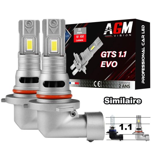Kit ampoules LED H10 GTS 1.1 EVO R70W - Blanc 6500K - Ventilé, taille mini et puissante, 70 W, 10 100 lumens