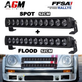 ラリー用ダーク52CMダブルLEDバーセット：スポット＆フラッドの画像