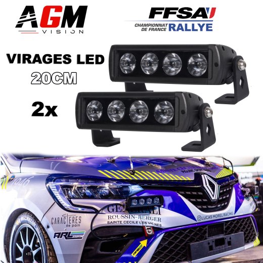 BOCHTVERLICHTINGSPAKKET: 2 LED RALLYE DARK FLOOD BALKEN - 20cm