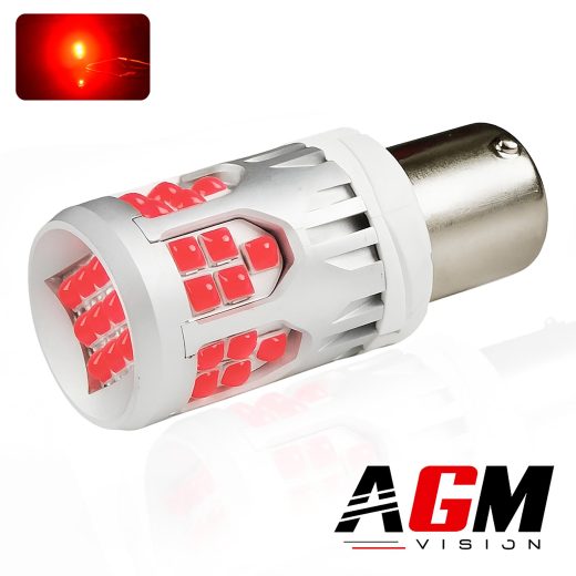 Ampoule LED P21W-BA15S - UltraBoost Rouge, Stop ou Antibrouillard – Haute puissance, sans ventilateur