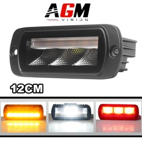 Immagine di Mini barra LED posteriore da incasso - 12cm - 5 funzioni 10 watt, 4x4, buggy, SSV e ATV