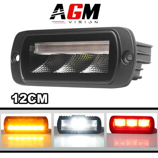 Mini recessed rear LED bar - 12 cm - 5 functions, 10 watts, 4x4, buggy, SSV and ATV