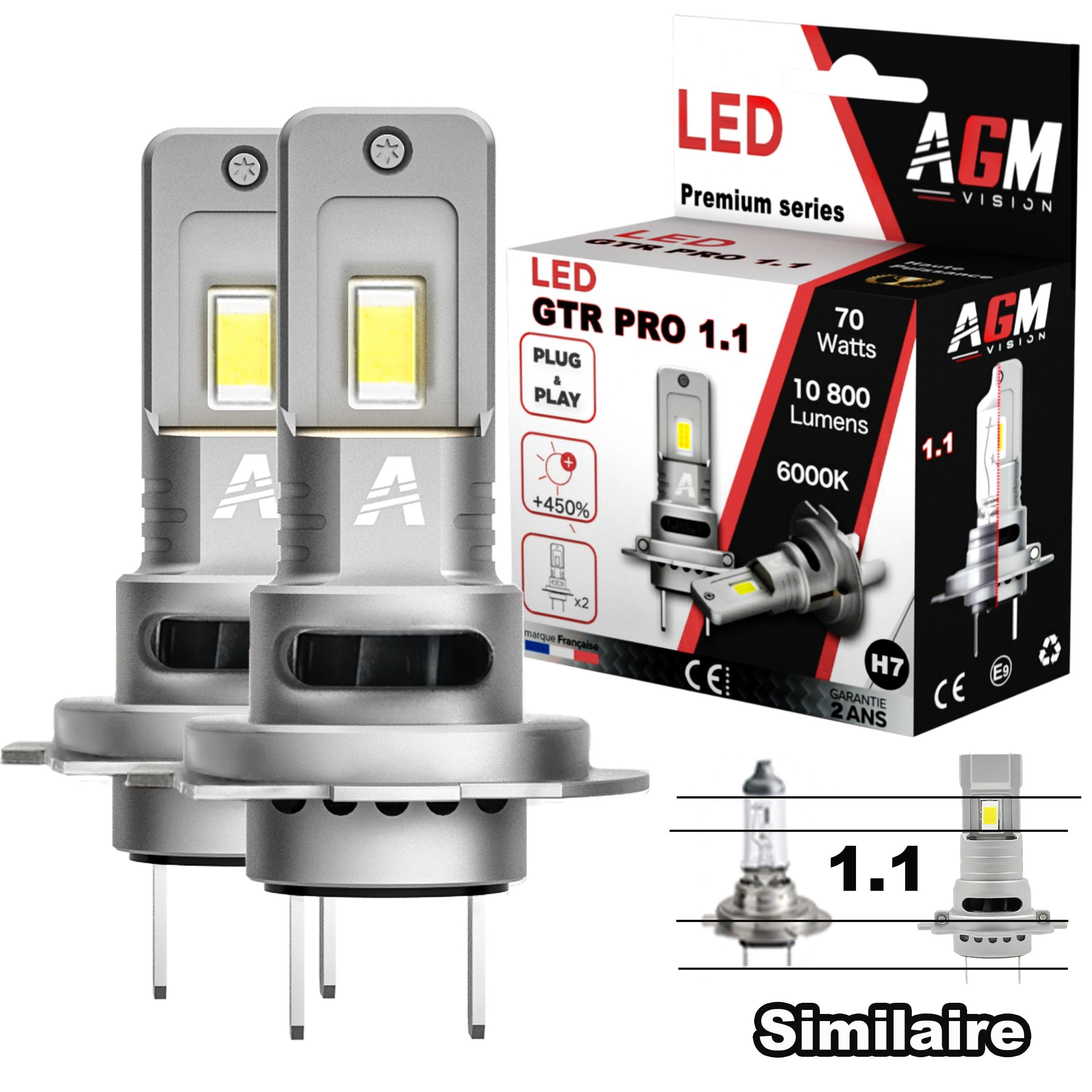 Kit ampoules LED H7 GTR PRO 1.1 70W - Ventilé pour PEUGEOT 2008 (Phase 1)
