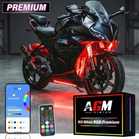 Imagen de Kit neón LED RGB PREMIUM universal para moto