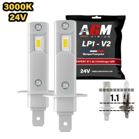 Image de Kit ampoules LED H1 LP1 - 24V - Jaune 3000K