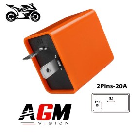 Afbeelding van Universele LED knipperrelais / centrale Oranje – 2 pinnen voor motorfiets.