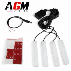 Image of Premium kit of 4 RGB LED pads 10 cm for pedalboard – Control via mobile app