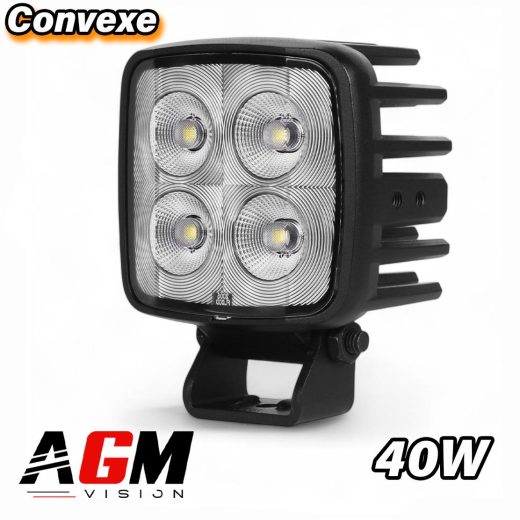 Konvexes quadratisches LED-Arbeitslicht 40 Watt - 120° breites Spektrum