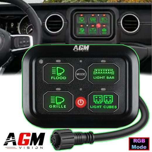 4-Tasten-Bedienfeld + Sicherungskasten für Zusatzbeleuchtung / LED-Leiste