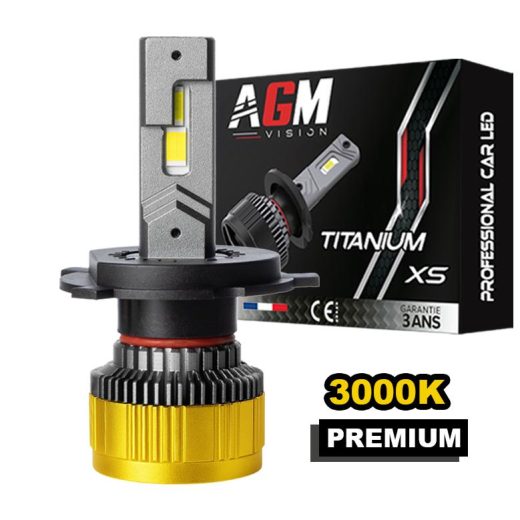 Ampoule LED H4 TITANIUM XS - Jaune 3000K