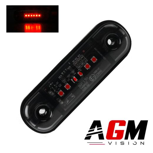 LED DARK SMOKE marker light (red) - 8 cm