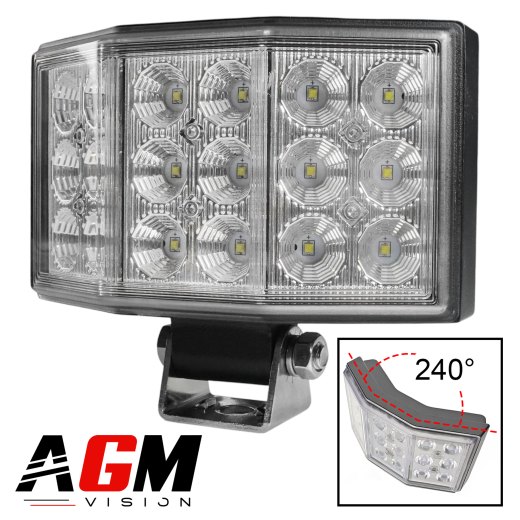 Faro da lavoro LED rettangolare grandangolare 240°