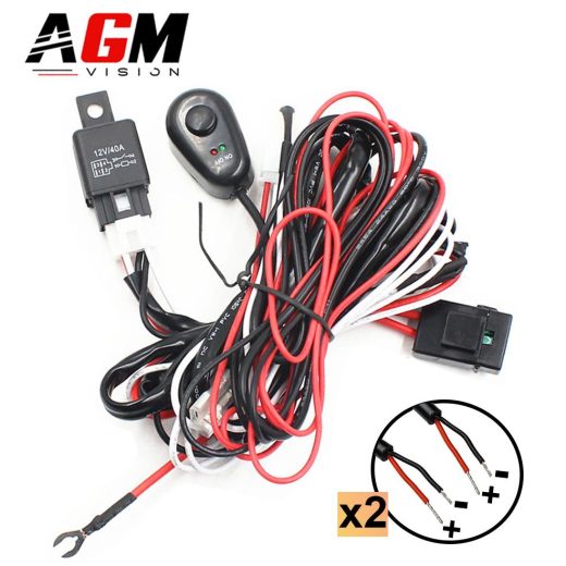 Kit câblage universel Access 2 sorties (+) et (-) pour 2 phares LED ou barres LED