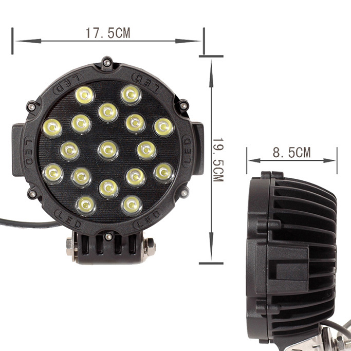 PHARE ADDITIONNEL LED WORK ROND RED 50W