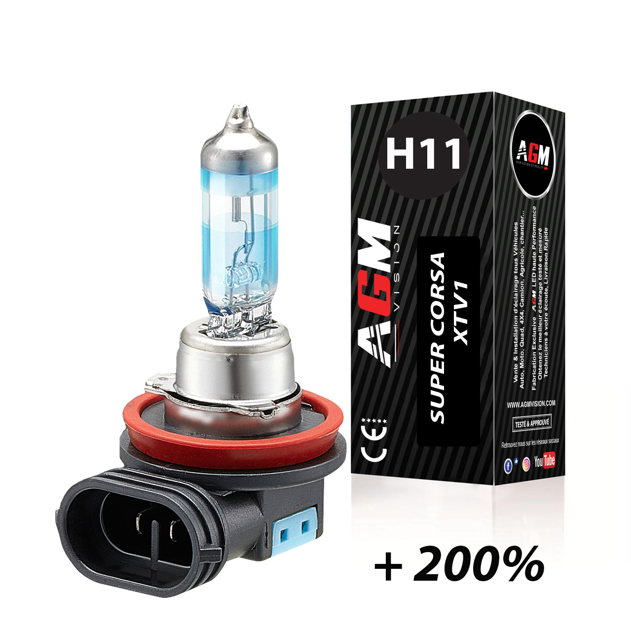 1 Ampoule halogène H11 55W SUPER CORSA X-TV1