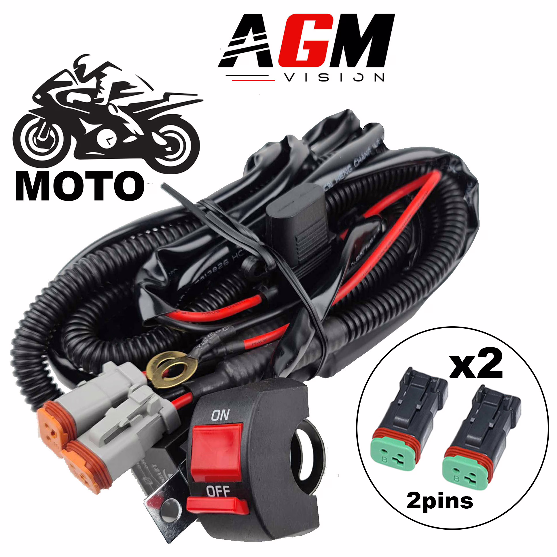 Image de Faisceau LED Access Moto Double Deutsch 2 Pins Image de Faisceau LED Access Moto Double Deutsch 2 Pins