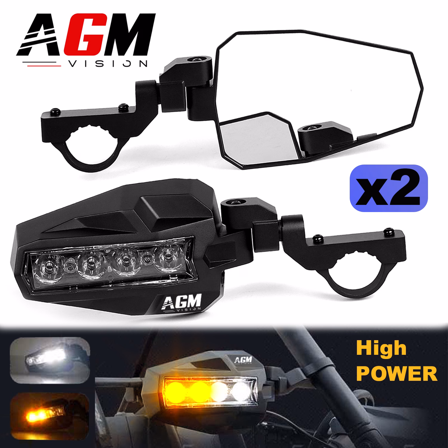 Immagine di KIT 2 RETROVISORI LED SPOT + FLASH ARANCIONI 40W Immagine di KIT 2 RETROVISORI LED SPOT + FLASH ARANCIONI 40W