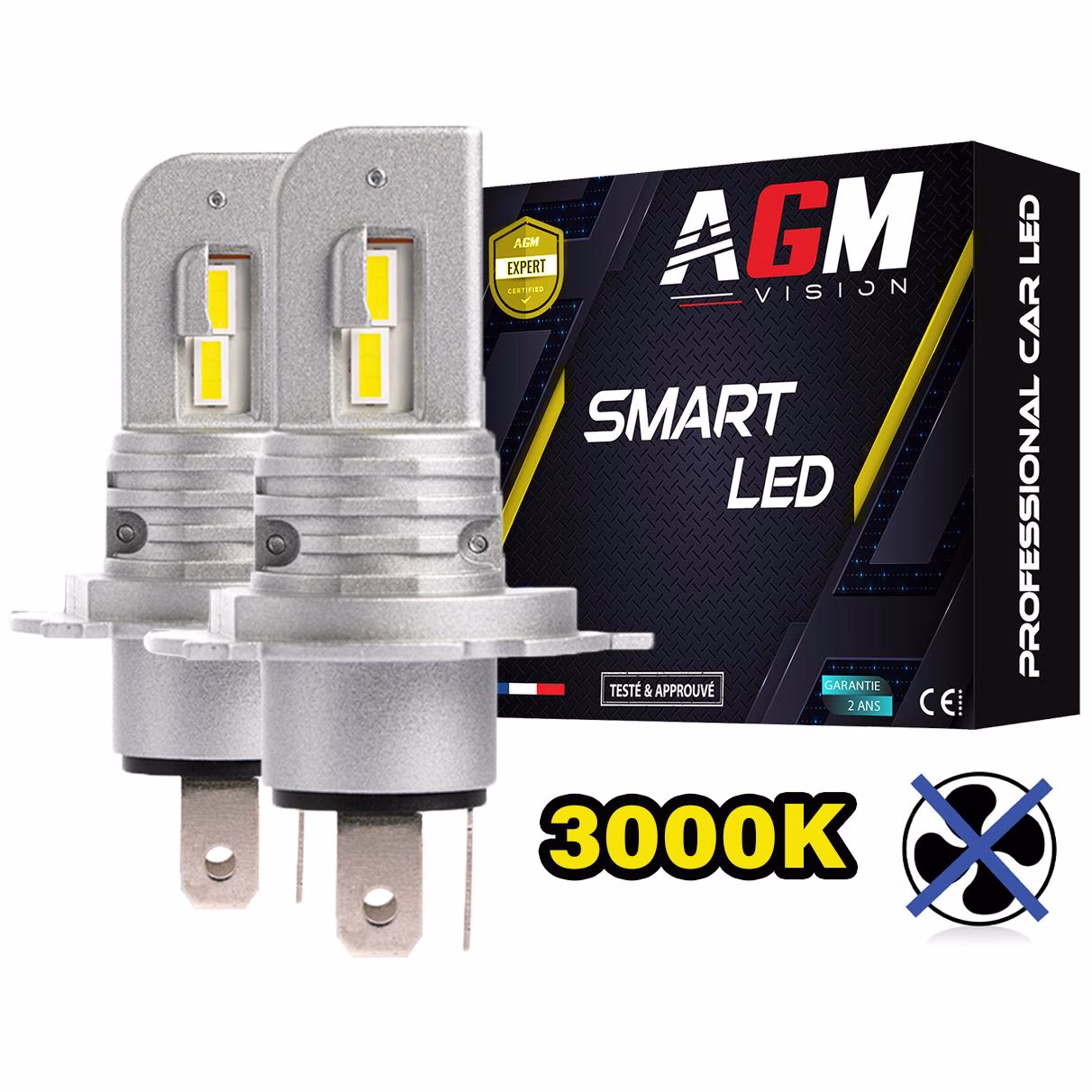 Immagine di Kit Lampadine LED H4 SMART Giallo 3000K Immagine di Kit Lampadine LED H4 SMART Giallo 3000K