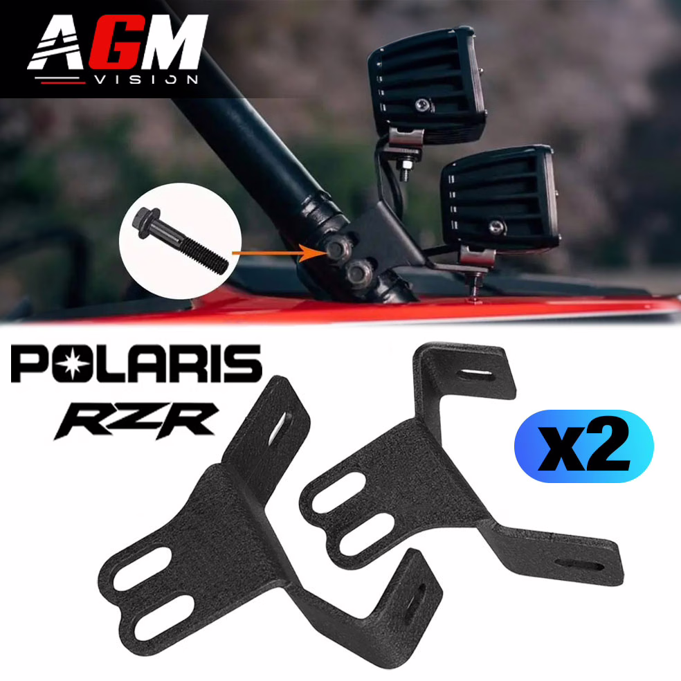 Immagine di PACCHETTO 2 Supporti Fissaggio Doppio Fari LED Aggiuntivi Polaris RZR Immagine di PACCHETTO 2 Supporti Fissaggio Doppio Fari LED Aggiuntivi Polaris RZR