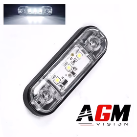Image of Oval Side LED Marker Light (WHITE) - 9 CM