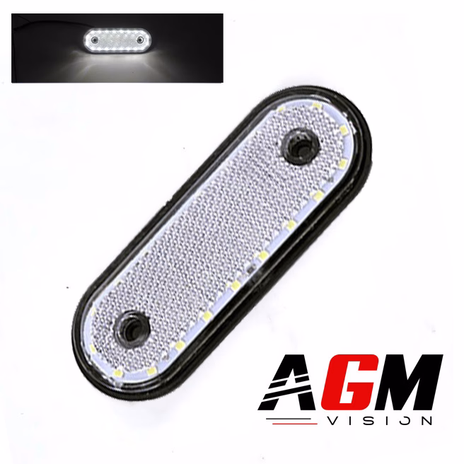 Immagine di Luce di ingombro LED BIANCA Catarifrangente - 12 CM Immagine di Luce di ingombro LED BIANCA Catarifrangente - 12 CM