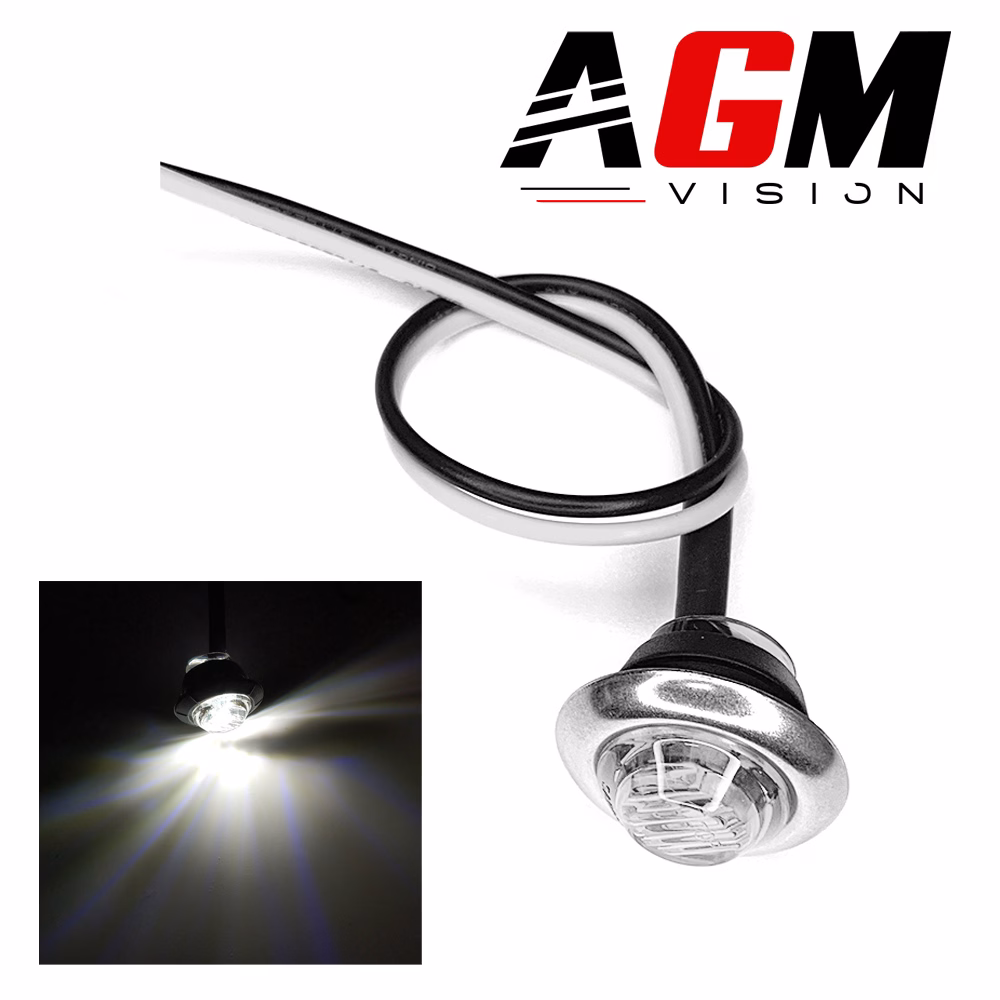 Immagine di Luce di ingombro LED rotonda cromata - Ø 2CM Immagine di Luce di ingombro LED rotonda cromata - Ø 2CM